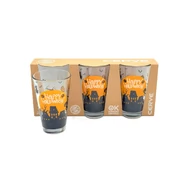 ÜVEGPOHÁR SZETT HALLOWEEN DEKOR 3X310ML M98020
