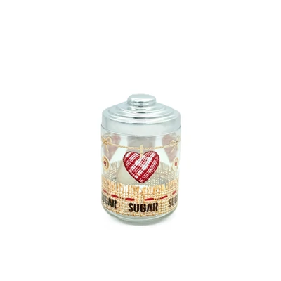ÜVEG DEKOROS CUKORTARTÓ 800ML M90480 ALU FEDŐ